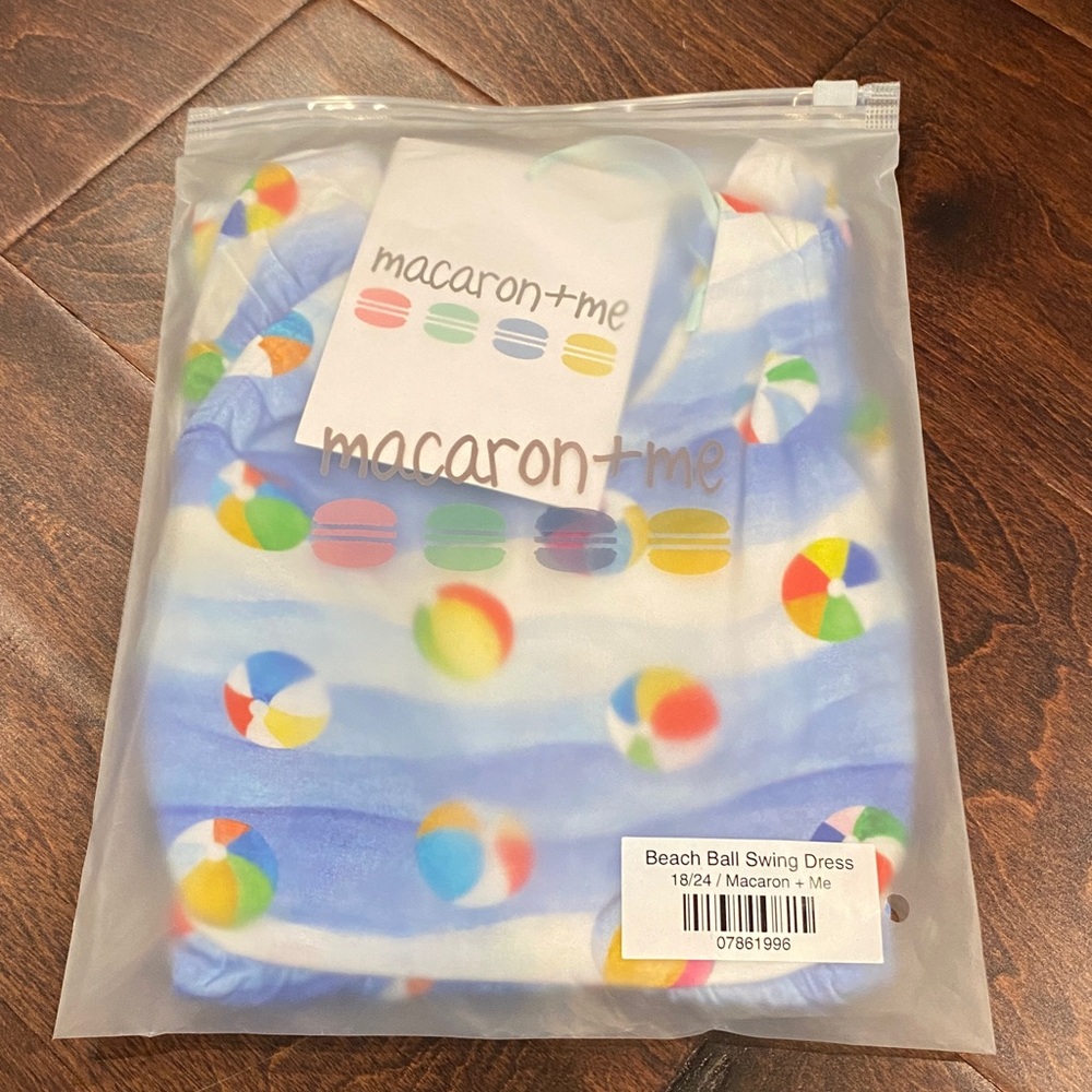 Macaron + Me Bamboo Beach Ball Swing Dress 18-24m NWT